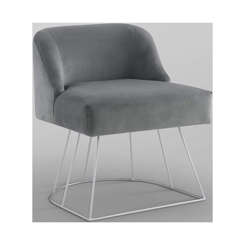 Grey Velvet Vanity Stool C346
