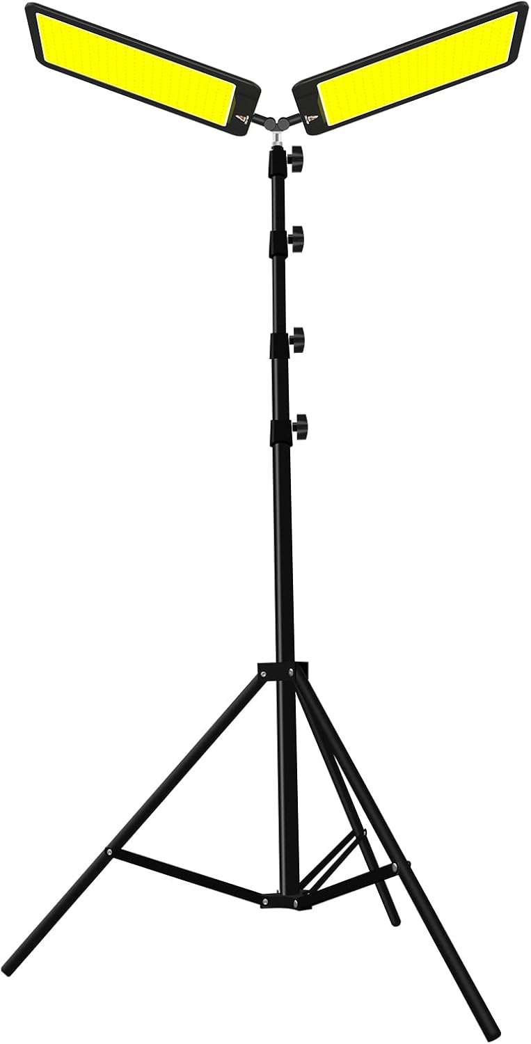 11200 Lumen Dual-Head Portable Tripod LED Work Light with Handbag F444083