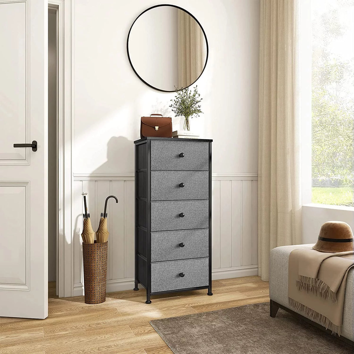 5 Drawer Narrow Tower Dresser with MDF Top E82178