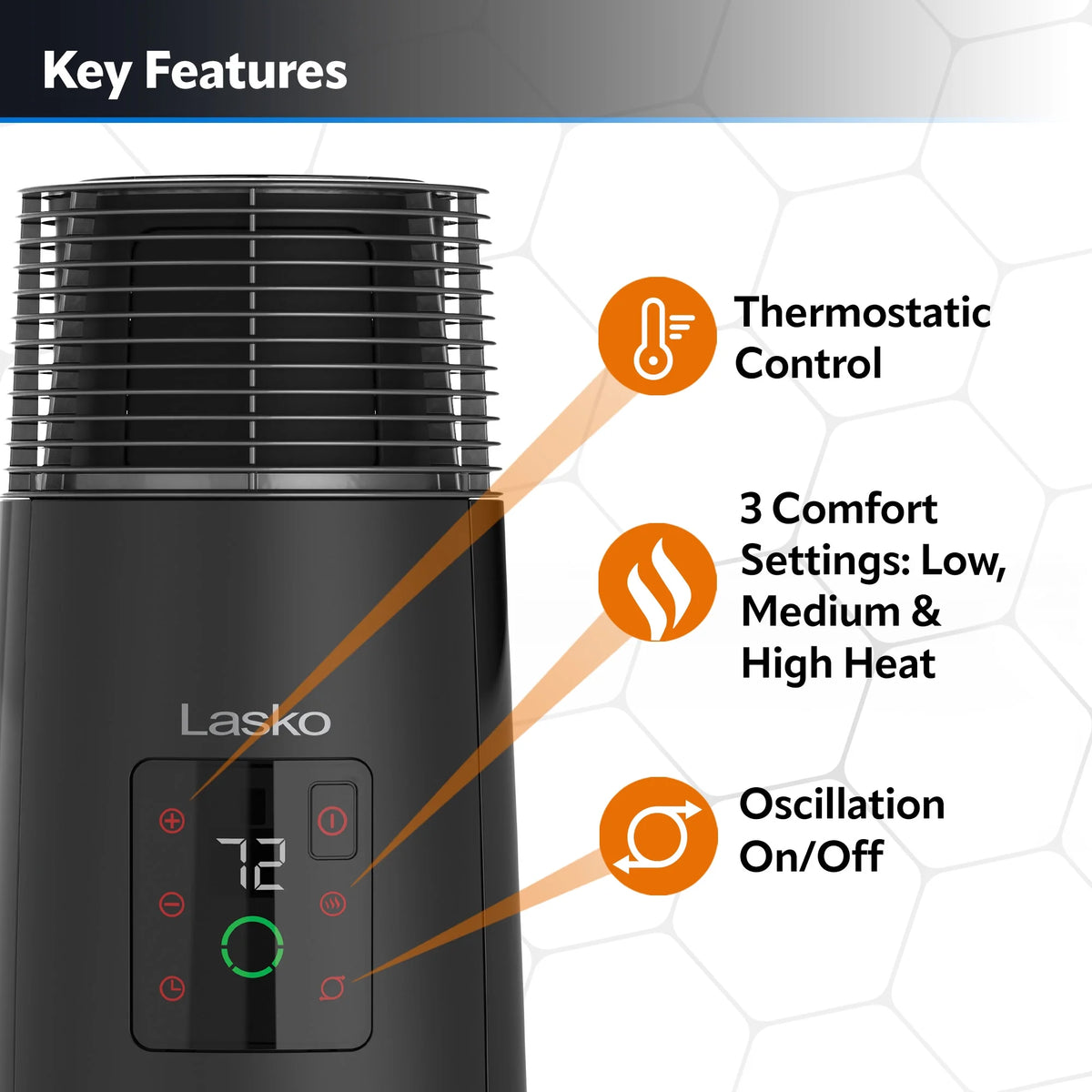 24" 1500W Oscillating Ceramic Space Heater H690