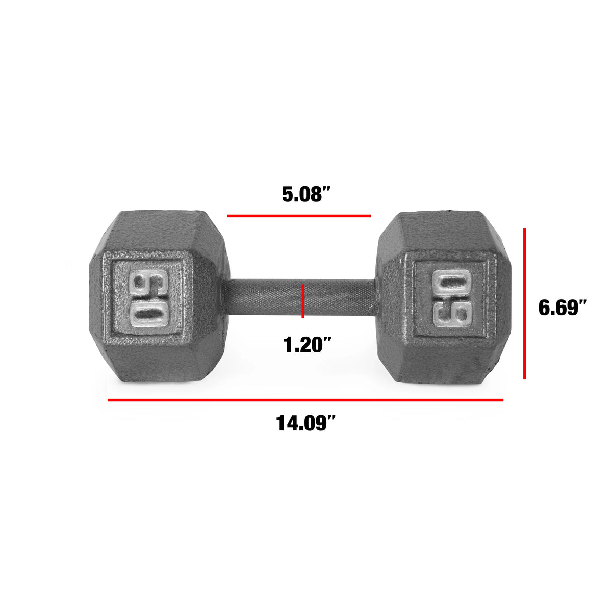 15lb Cast Iron Hex Dumbbell V221