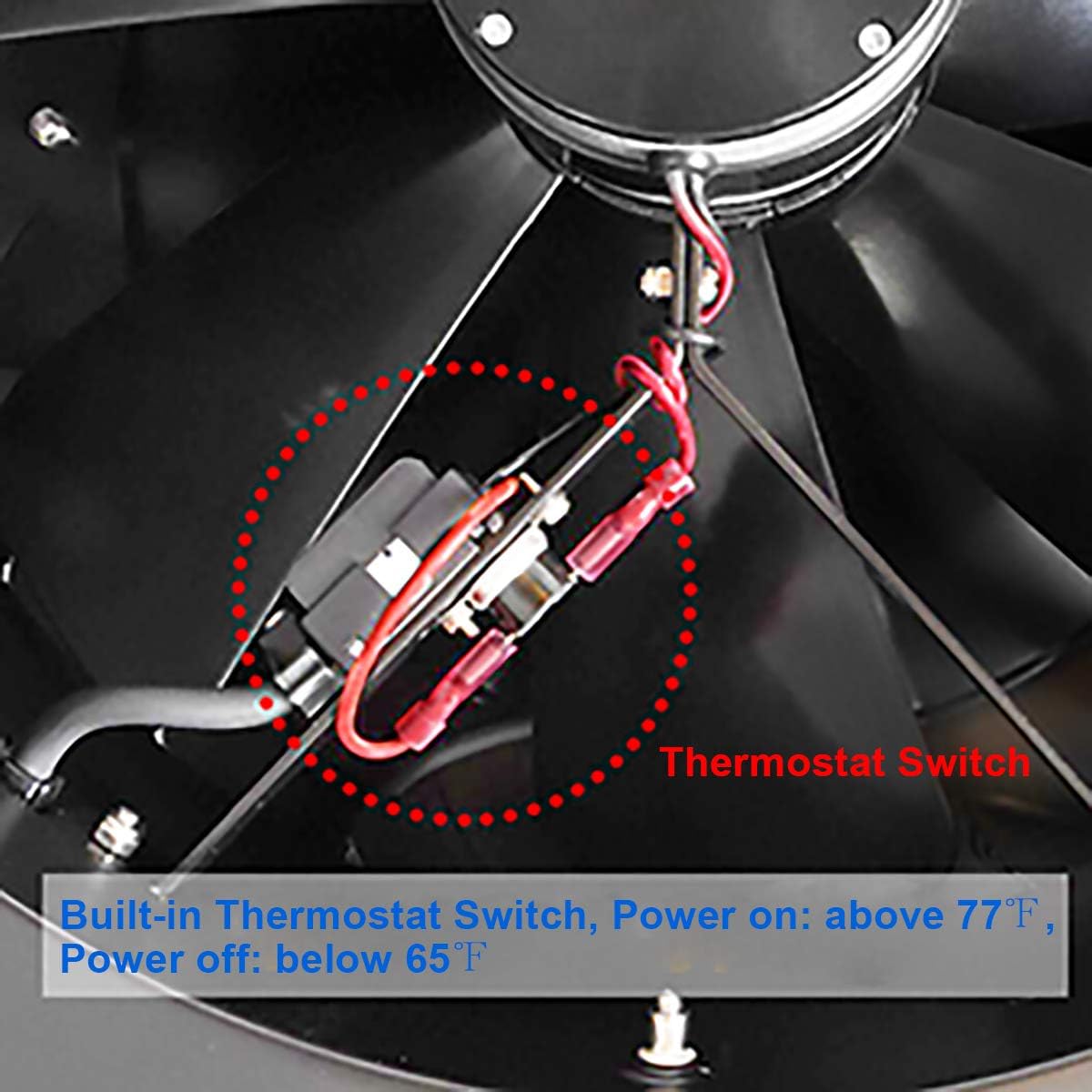 Solar Powered Exhaust Fan with Thermostat Switch, 1750CFM, IP68 Brushless DC Motor W915