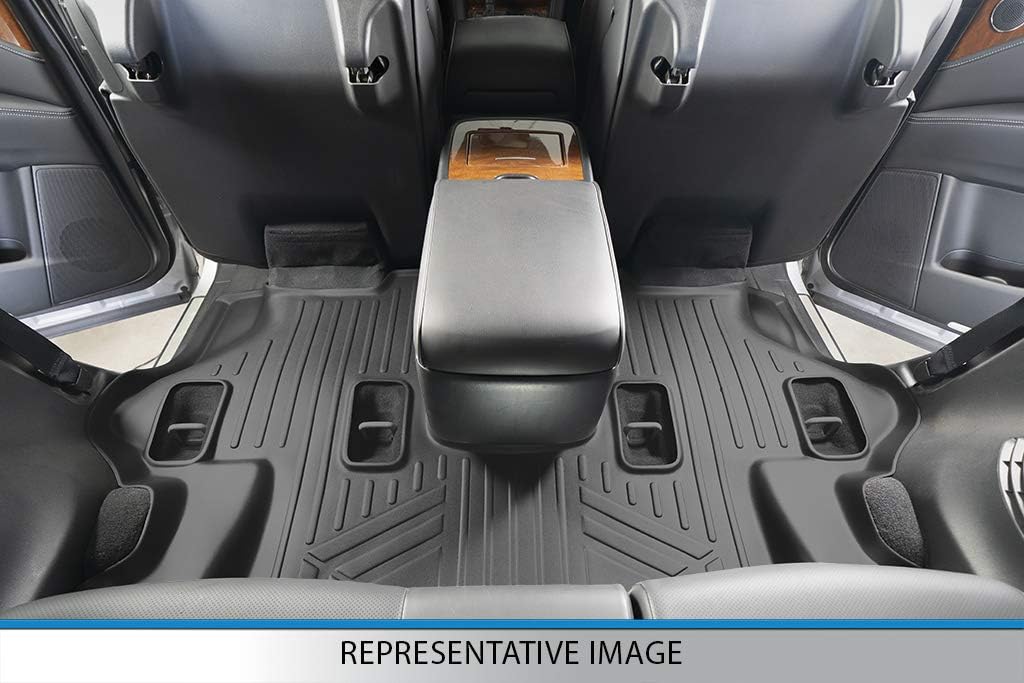 Black Custom Floor Mats 3 Rows and Cargo Liner Set A1260
