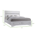 King Size White Wood Storage Bed J2313