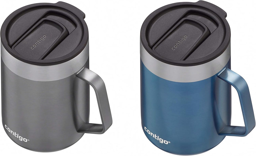 Stainless Steel Travel Mugs with Splash-Proof Lids J414364