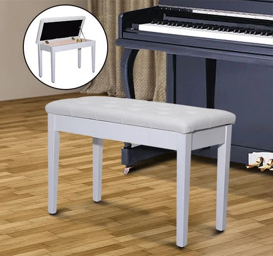 Birchwood Faux Leather Padded 2 Person Piano Bench N706593