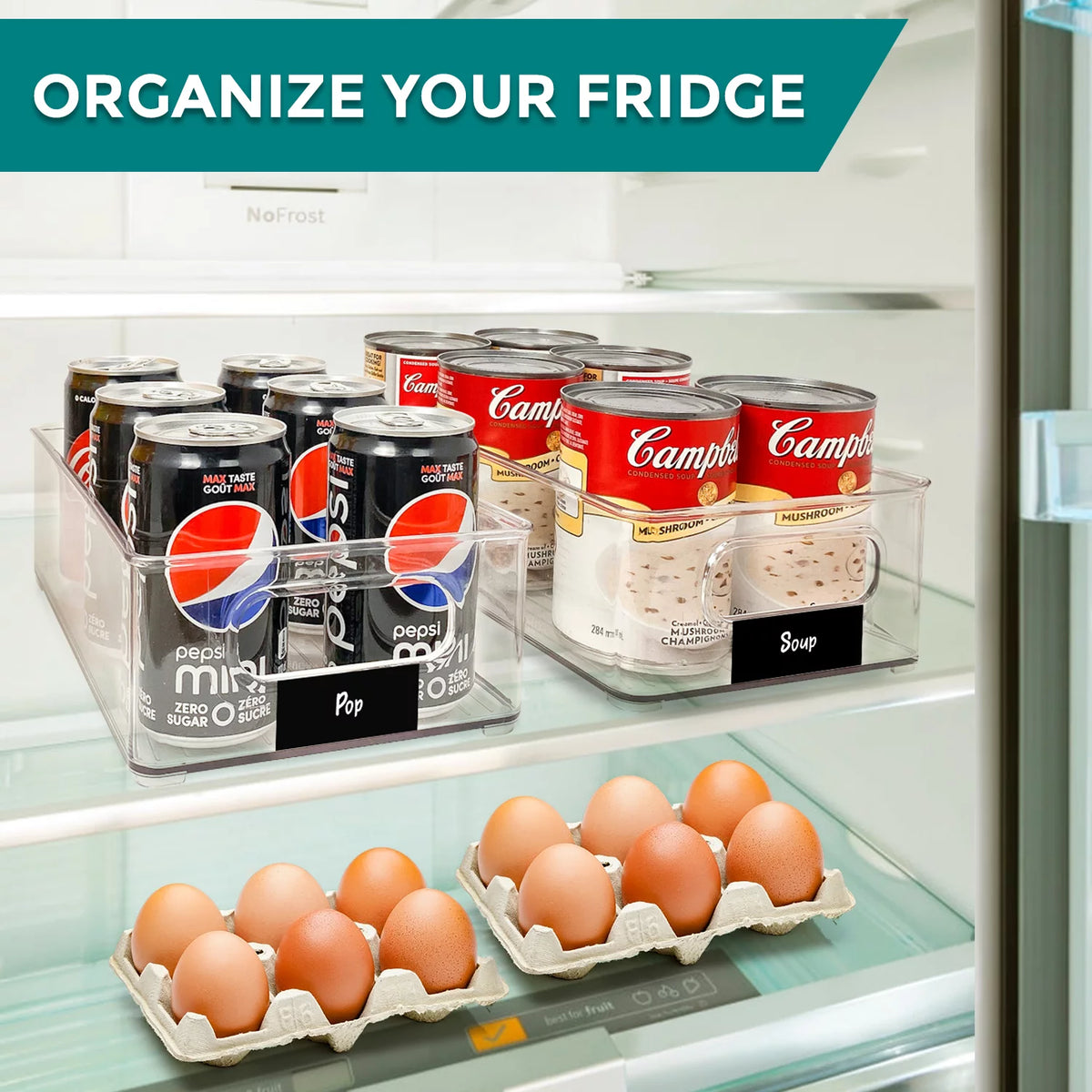 Clear Storage Bins 4 Pack Pantry Organizer C150051
