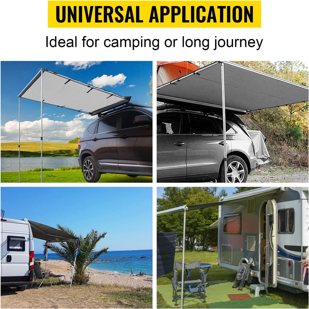 Grey 6'x6' Retractable Vehicle Awning with Carry Bag Q65301