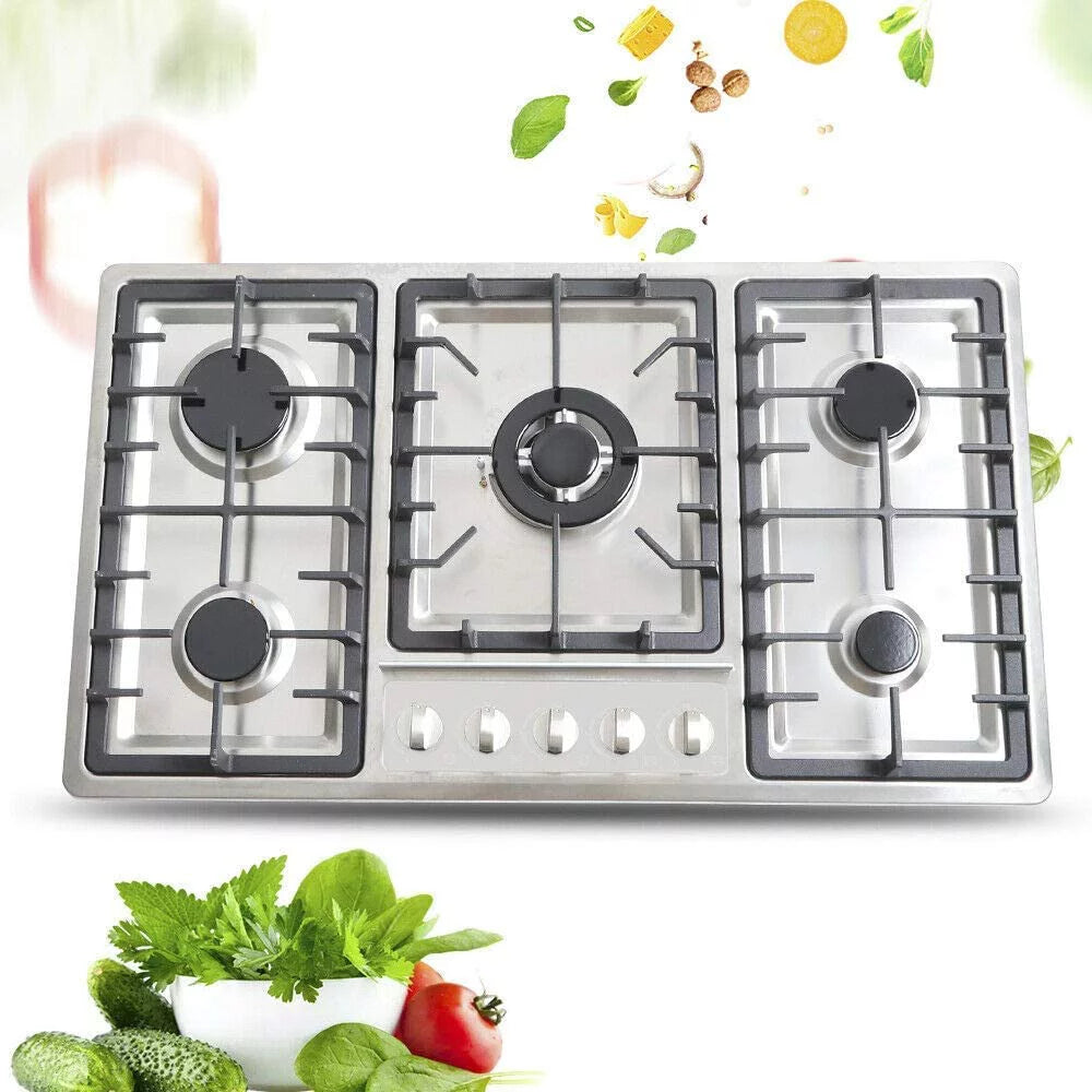 34" 5 Burners Gas Cooktop Stainless Steel R624687