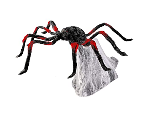 LED Red and Black Jumping Spider Animatronic 21 Inches U853059