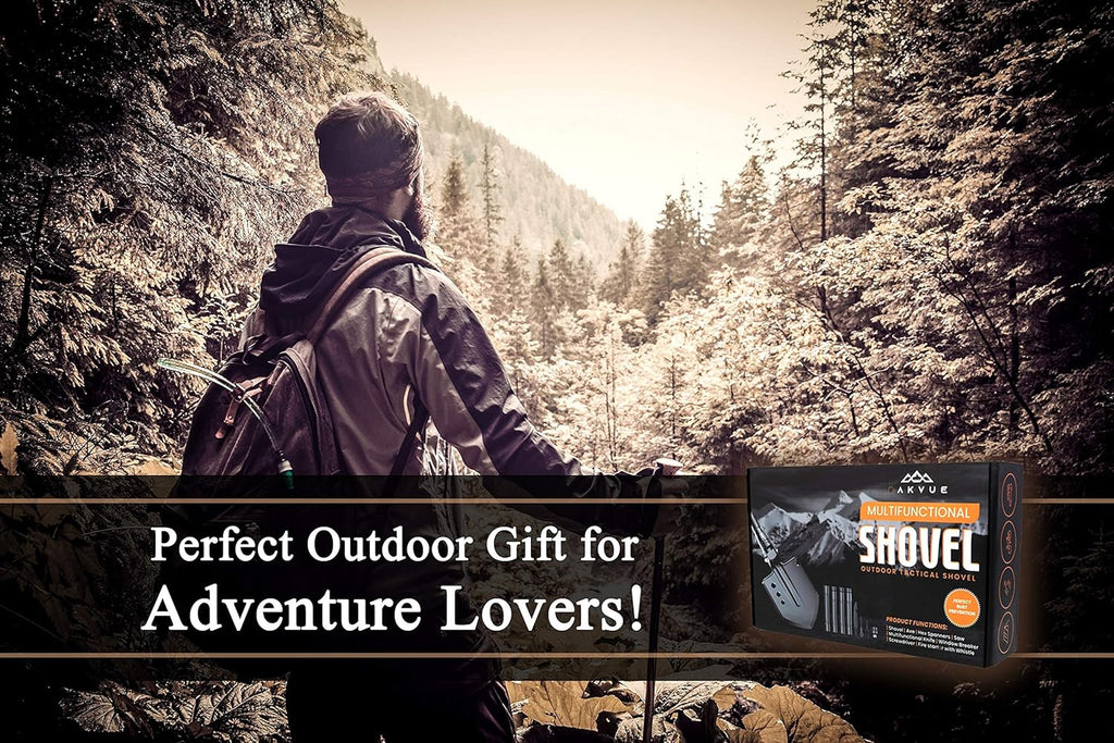 Survival Shovel Multitool with Carry Pouch, 180 Degree Folding High Carbon Steel Shovel S2204