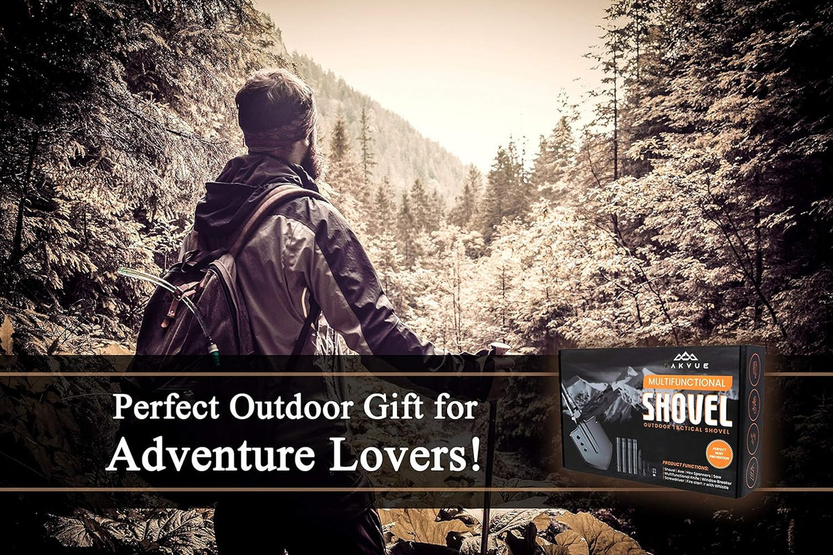 Survival Shovel Multitool with Carry Pouch, 180 Degree Folding High Carbon Steel Shovel S2204