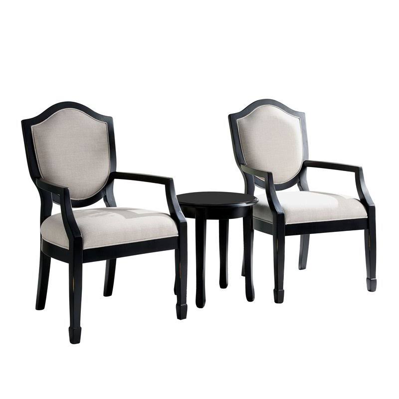 Black 3-Piece Table and Chair Set F84756