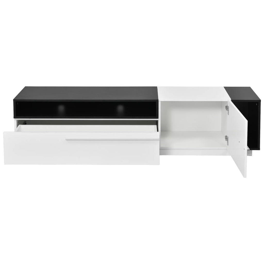 White High Gloss TV Stand with Storage Drawer Y301