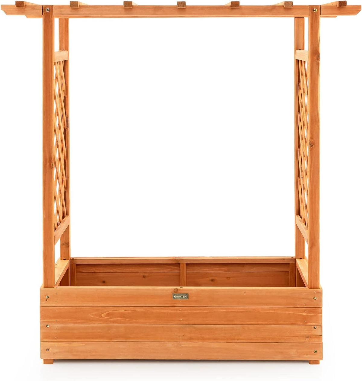 Wood Raised Garden Bed with Trellis R76963