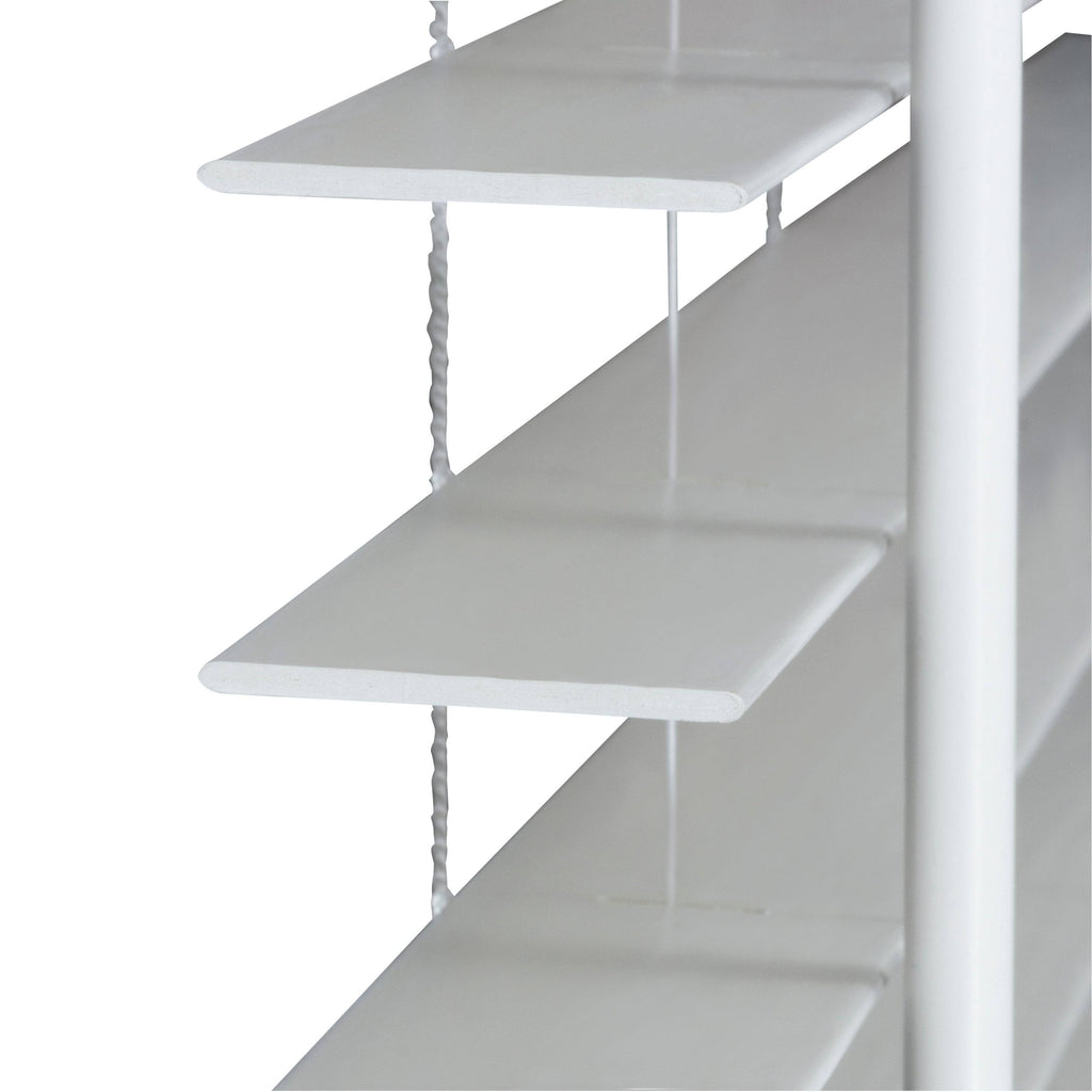 White Cordless Faux Wood Blind S401