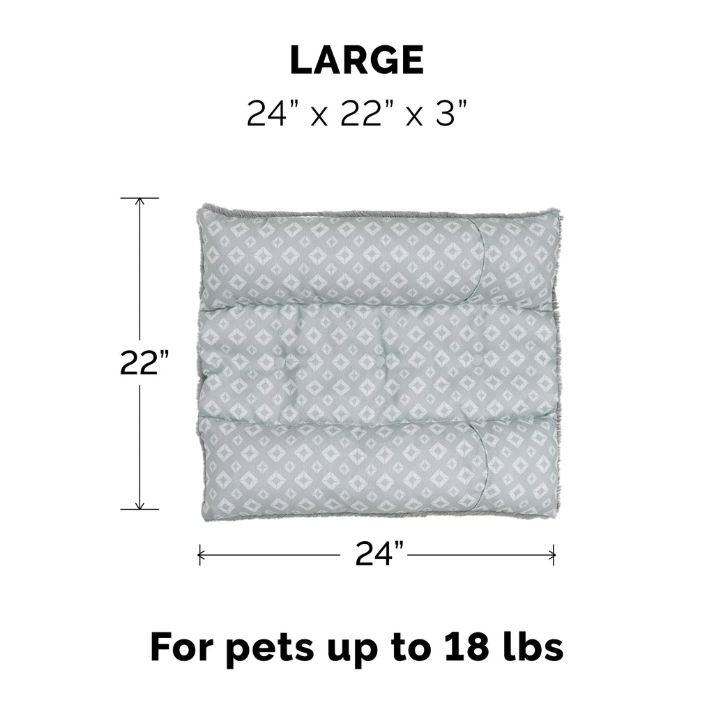 Plush Faux Fur Diamond Print Pet Bed Q984