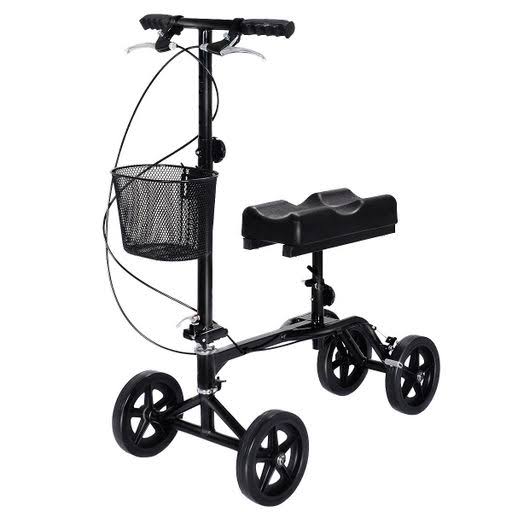 Black Steerable Foldable Knee Walker Scooter J604