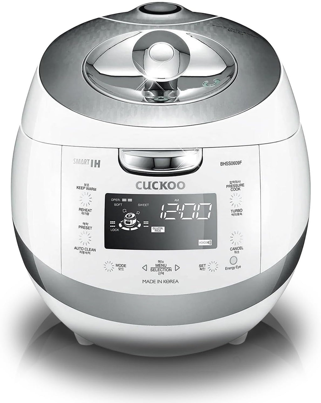 6-Cup Induction Heating Pressure Rice Cooker, Stainless Steel Inner Pot, White P28809