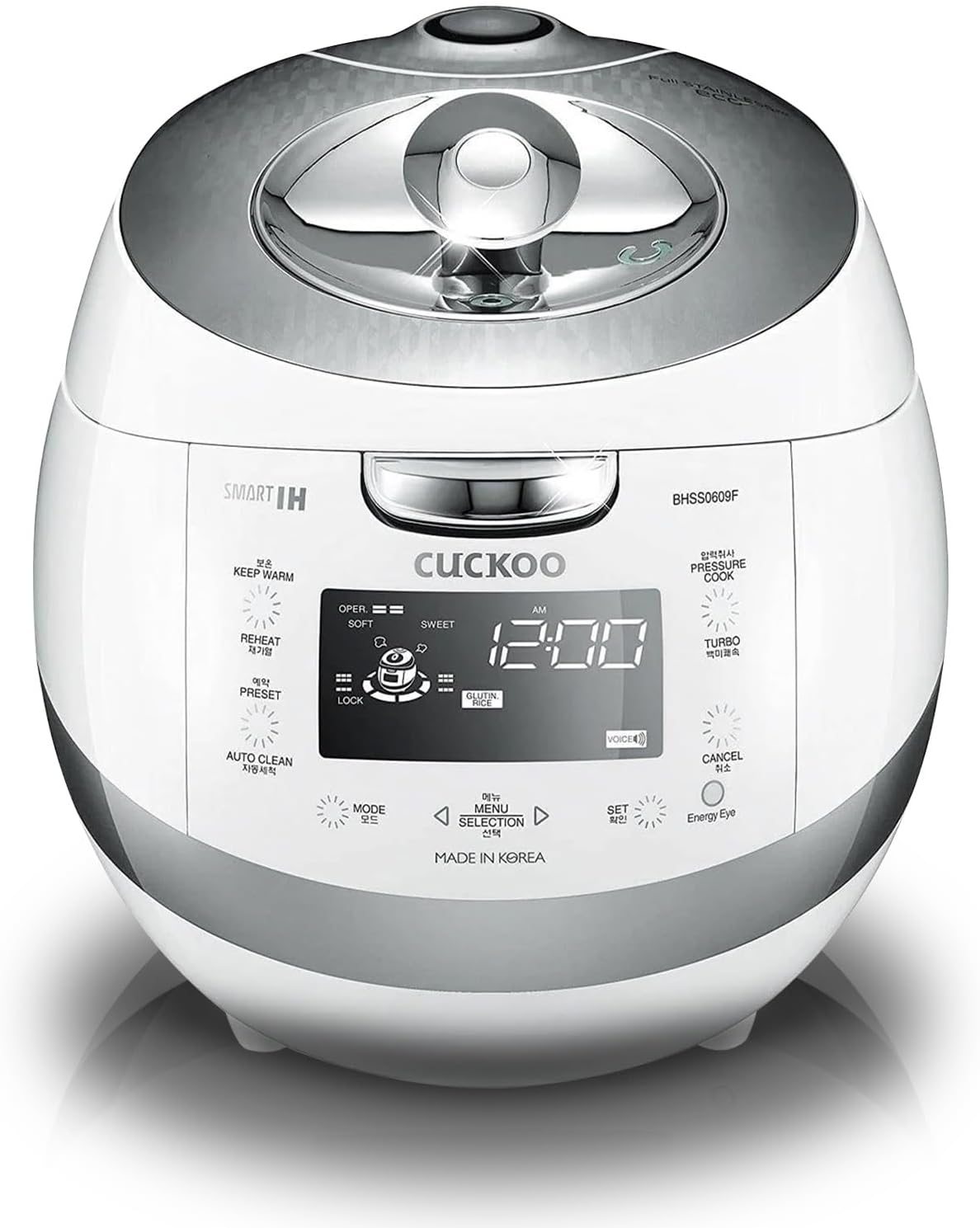 6-Cup Induction Heating Pressure Rice Cooker, Stainless Steel Inner Pot, White P28809