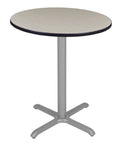 36x22 Round X-Base Table Maple Grey W5401