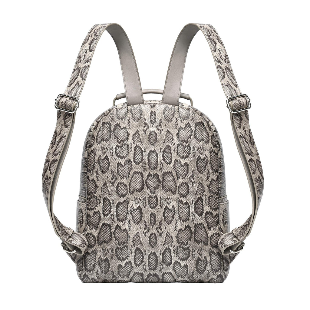 Grey Snake PU Vegan Leather Backpack Bag G382240