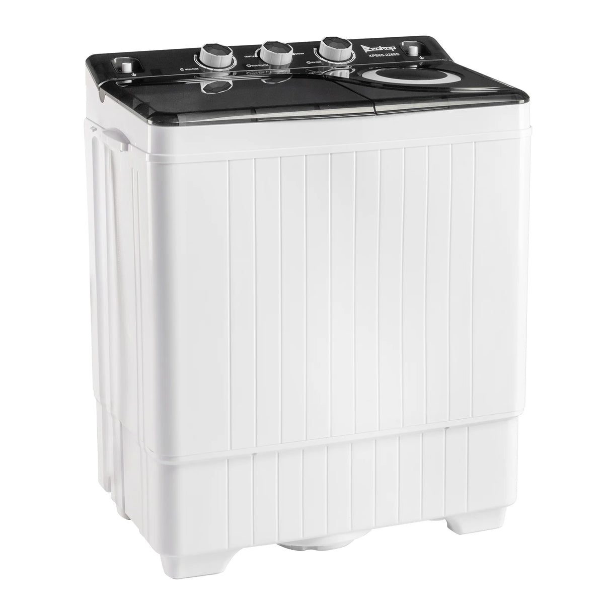 Semi-automatic Twin Tub Washing Machine with Built-in Drain Pump, White&Black S817