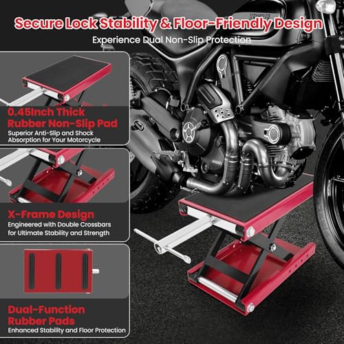 1100 Lbs Steel Motorcycle Scissor Jack Lift Q836