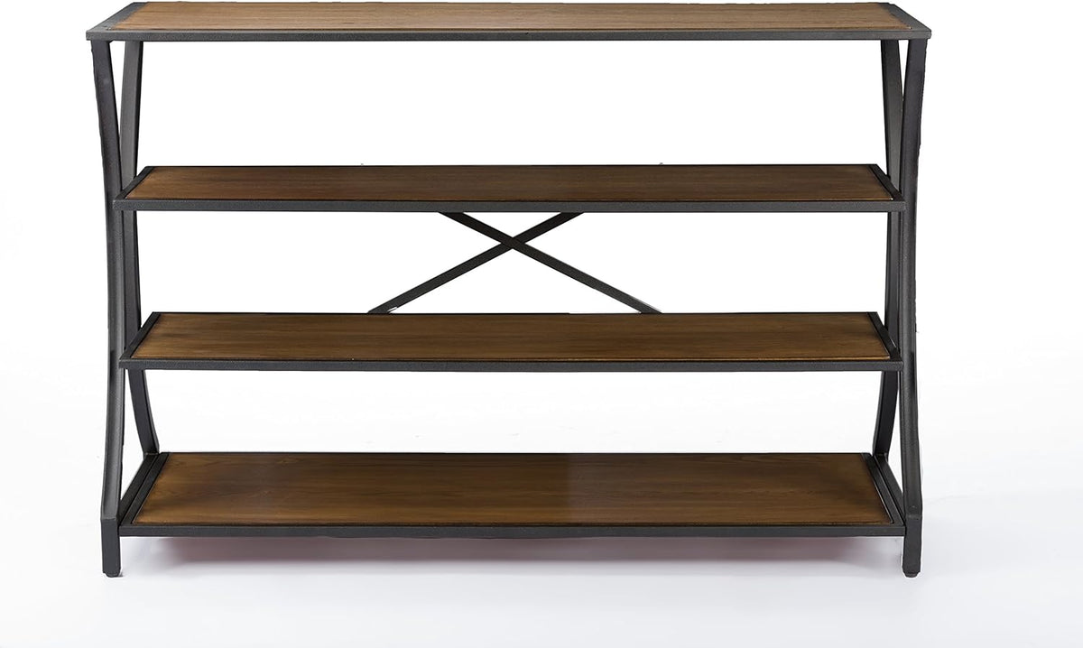 Brown Wood and Metal Console Table Q132