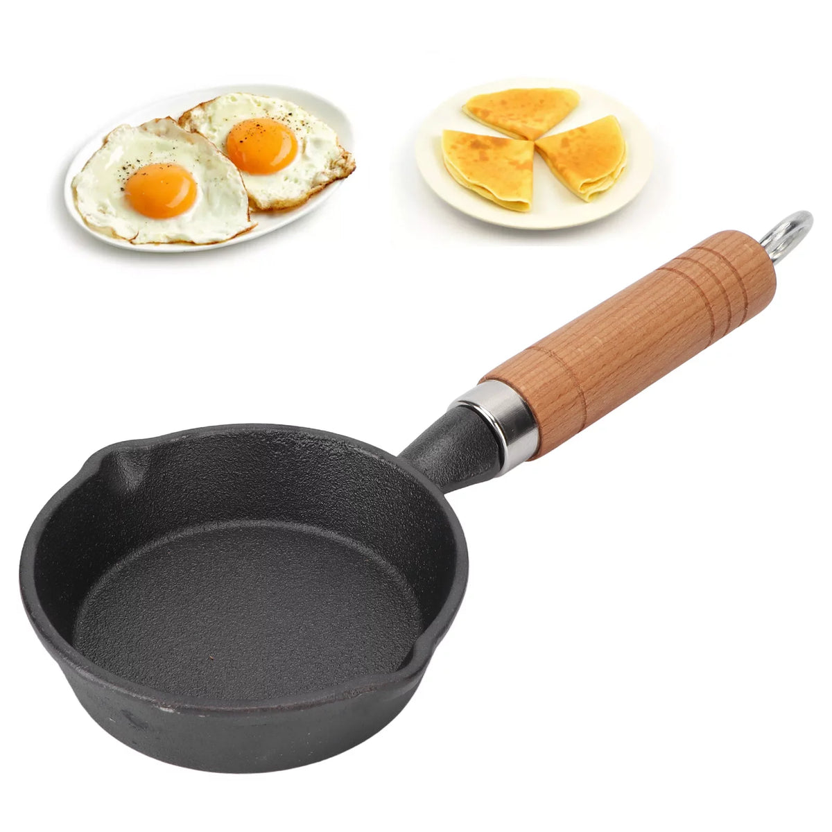 10CM Cast Iron Pan with Wood Handle F929001