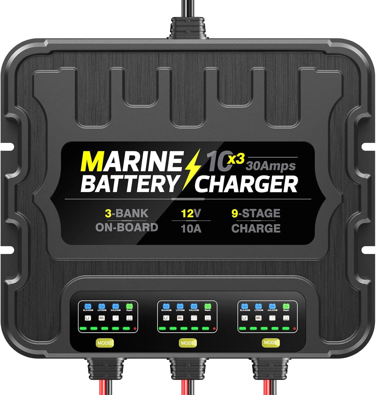 12V 30A Smart Waterproof Onboard Boat Battery Charger W54928