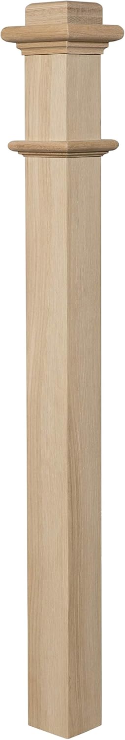 White Oak Wood Box Newel 48 inch I79773