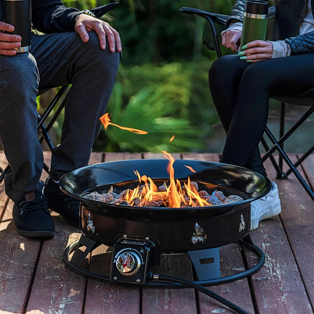 24-Inch 58,000 BTU Propane Gas Fire Pit with Cover W9400