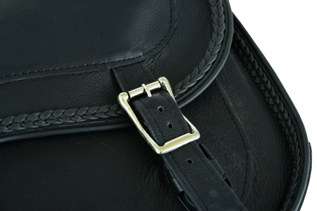 Motorcycle Saddle Bags Leather Luggage Bag Waterproof U627