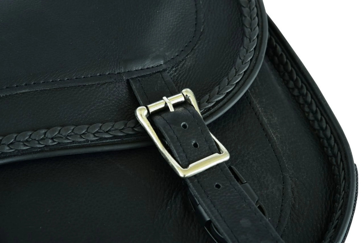 Motorcycle Saddle Bags Leather Luggage Bag Waterproof U627