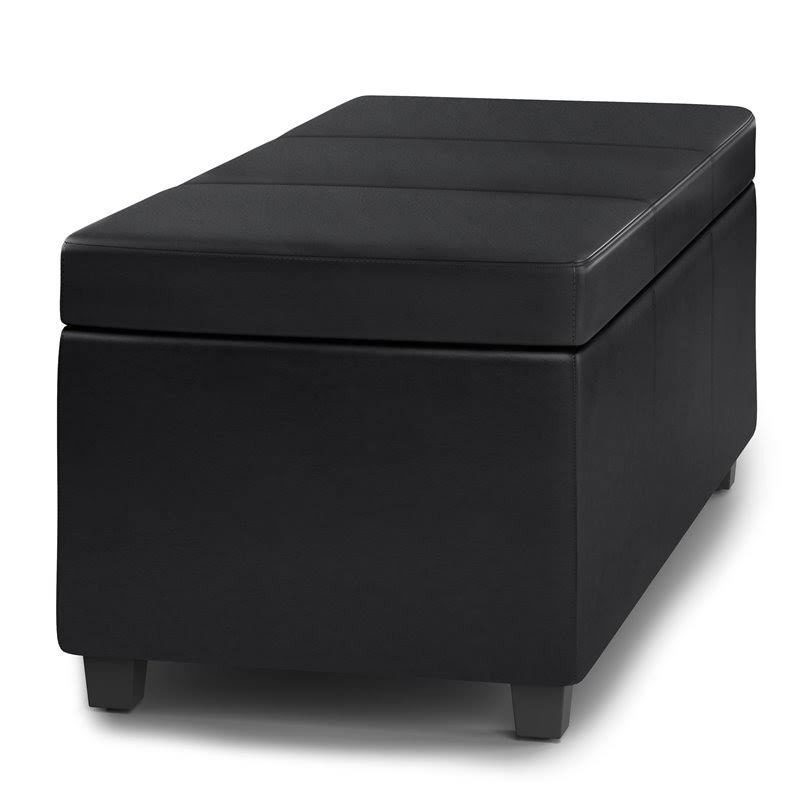 Black Rectangular Lift Top Storage Ottoman J59738