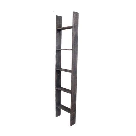 Smoky Black Wooden Decorative Bookcase Ladder F486527