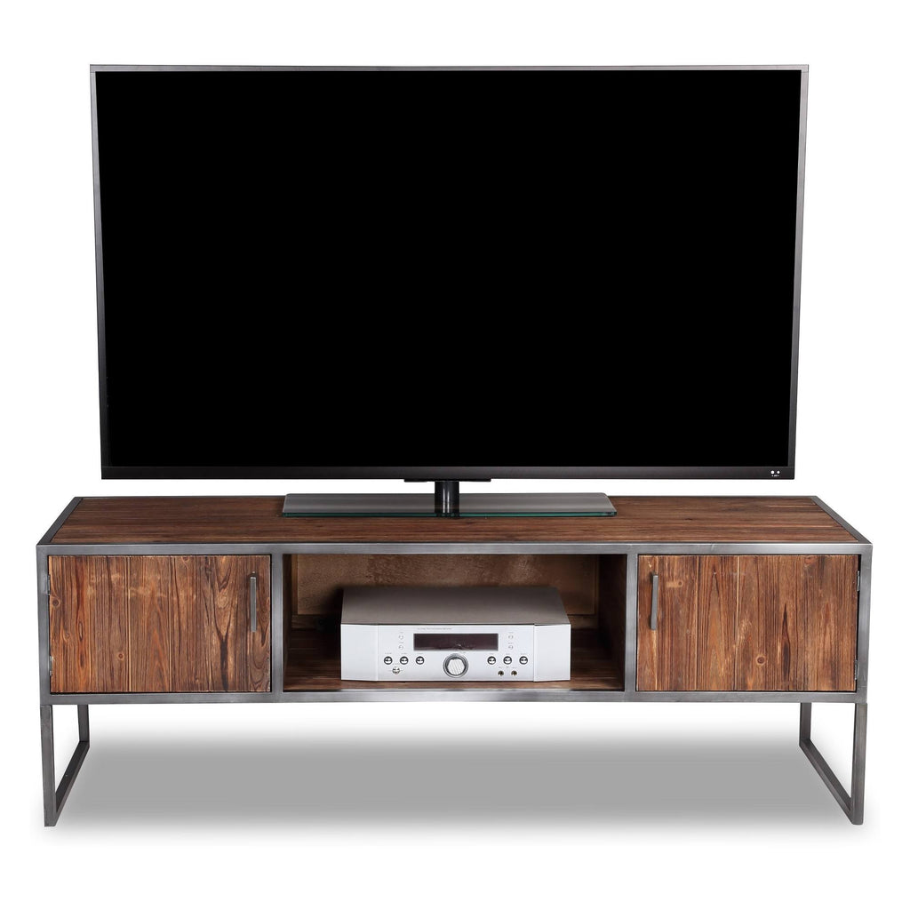 Natural Wood and Metal Media Console L74343