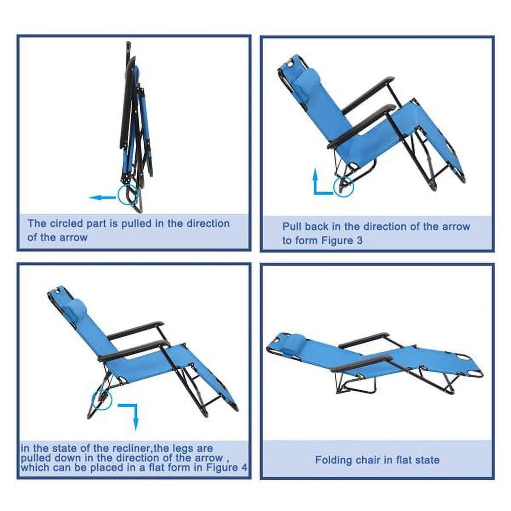 Blue Extendable Folding Reclining Chair M236