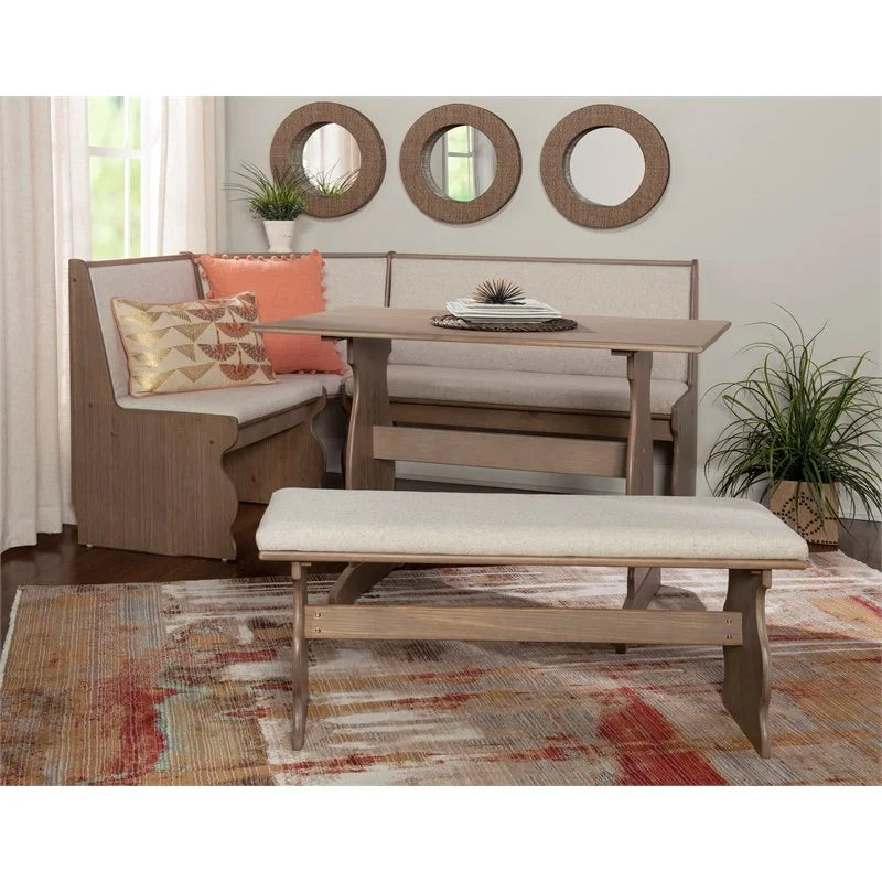 Brown Wood Corner Dining Set N92595