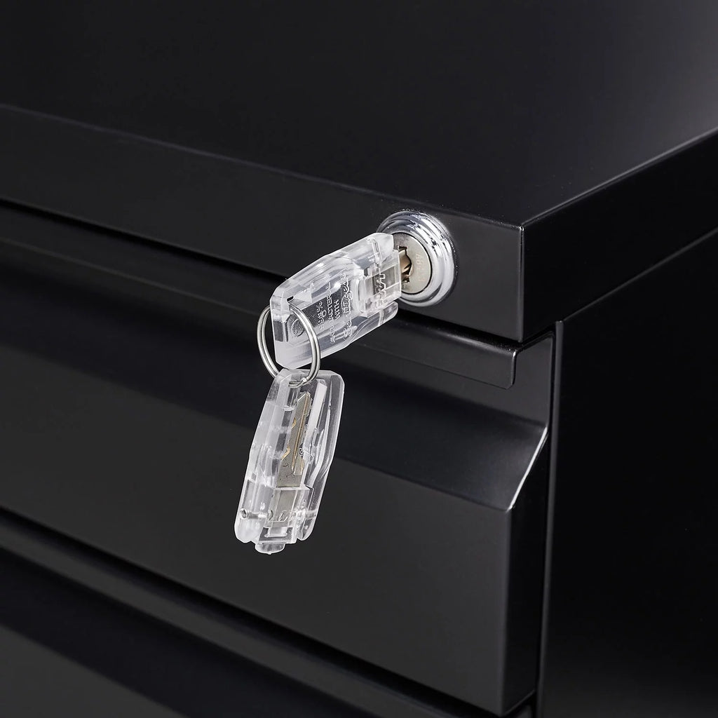3 Drawer Black Metal File Cabinet with Lock P96022