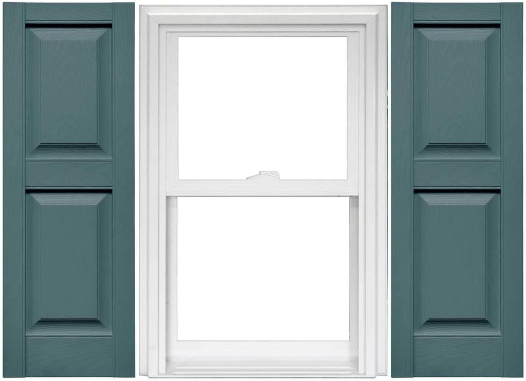 Raised Panel Vinyl Shutters 1 Pair 14.75 x 59 Classic Blue Z80687