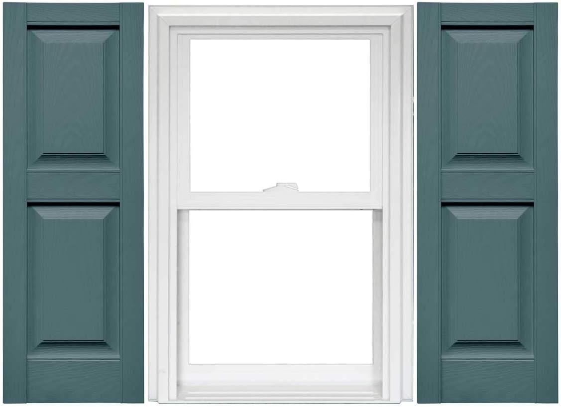Raised Panel Vinyl Shutters 1 Pair 14.75 x 59 Classic Blue Z80687