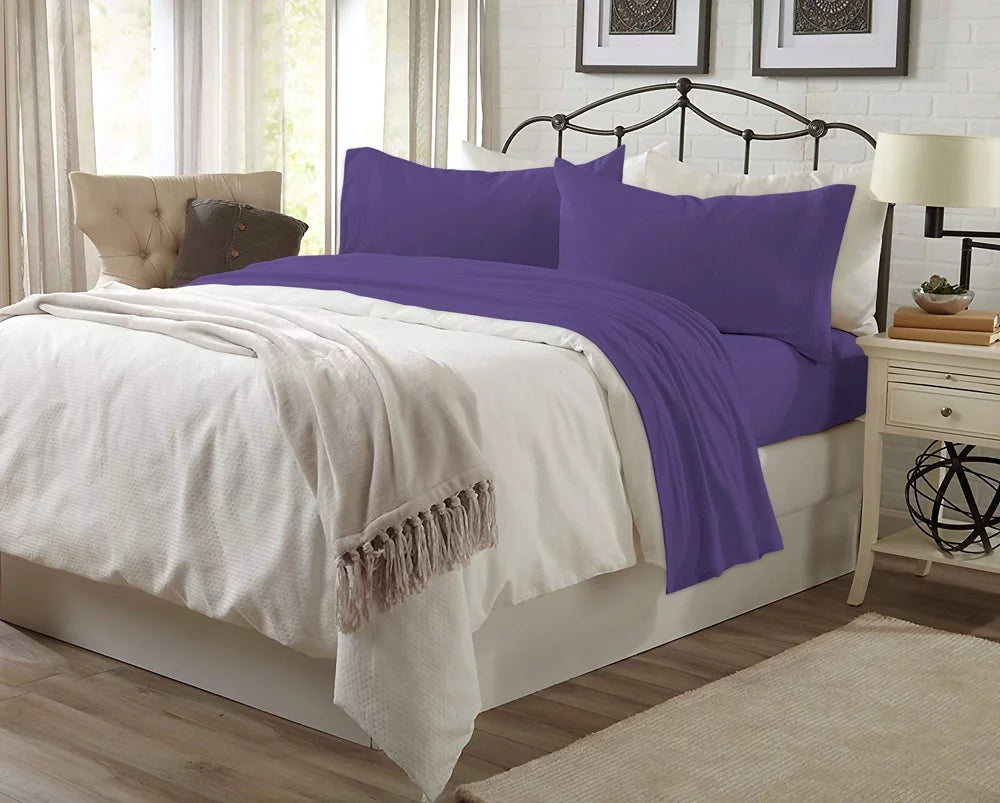 4-Piece Cotton Blend Jersey Knit Sheet Set F961