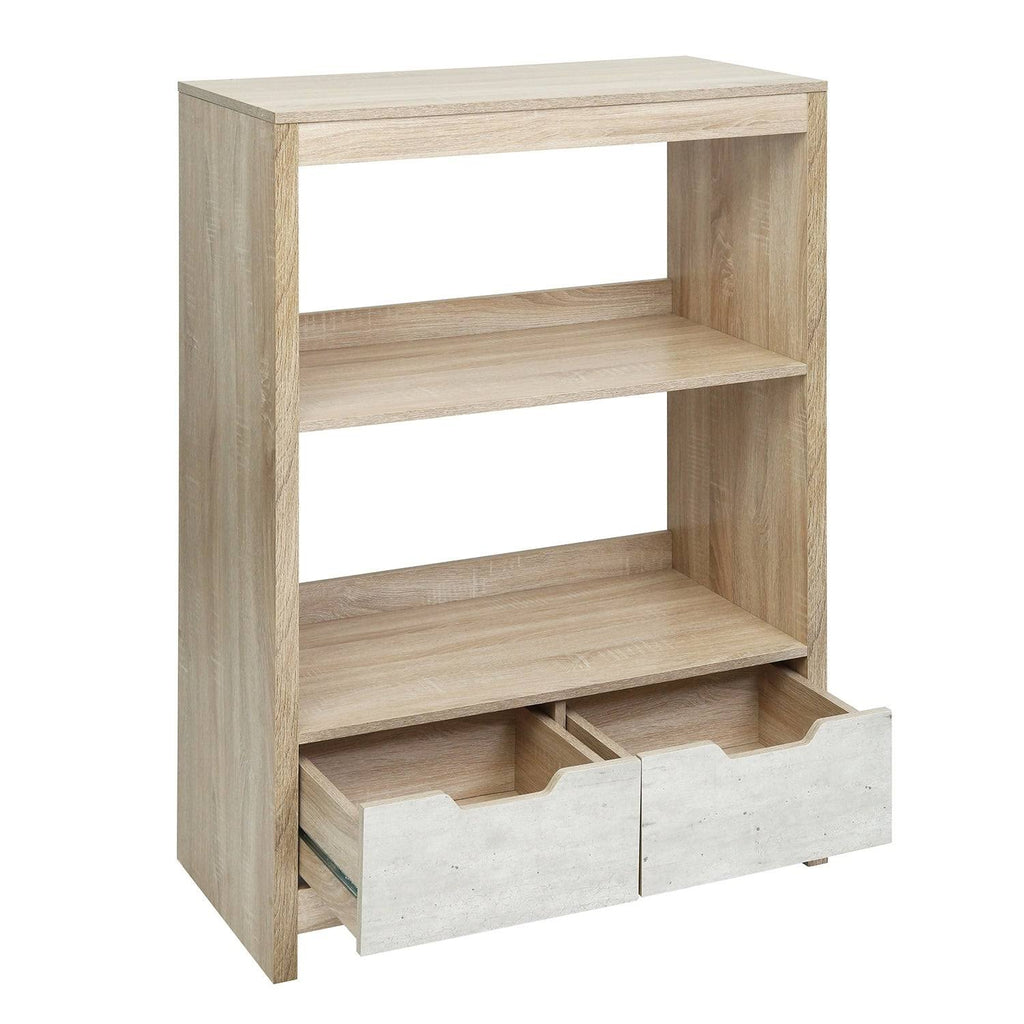 3-Shelf with Drawers MDF Bookcase Storage H918