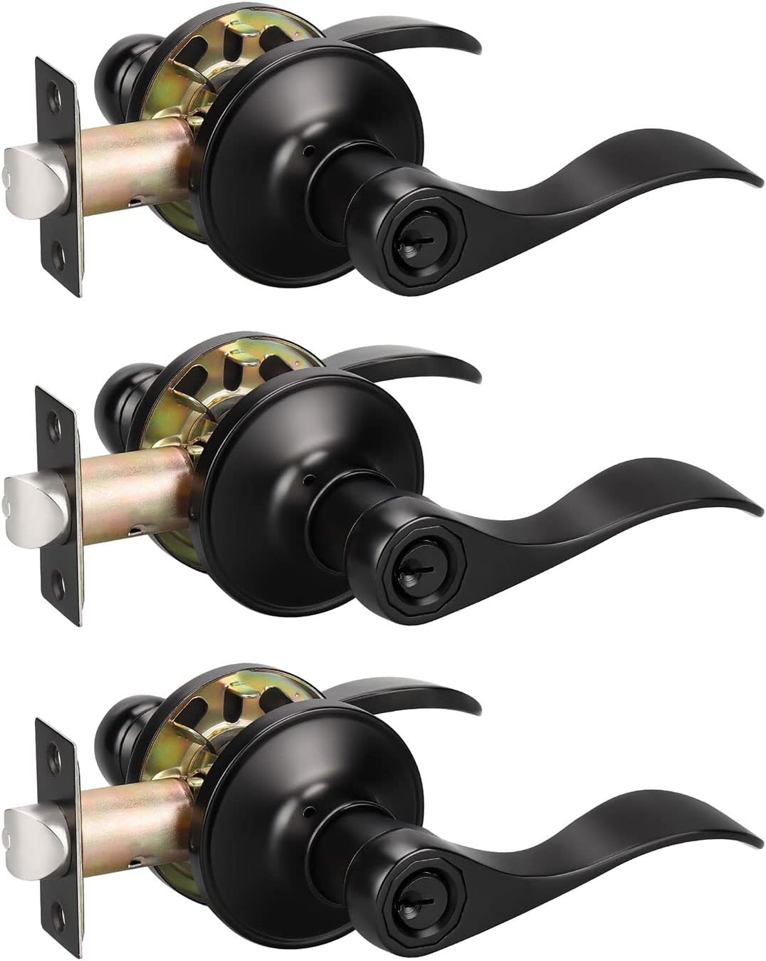 Matte Black Privacy Door Levers D747