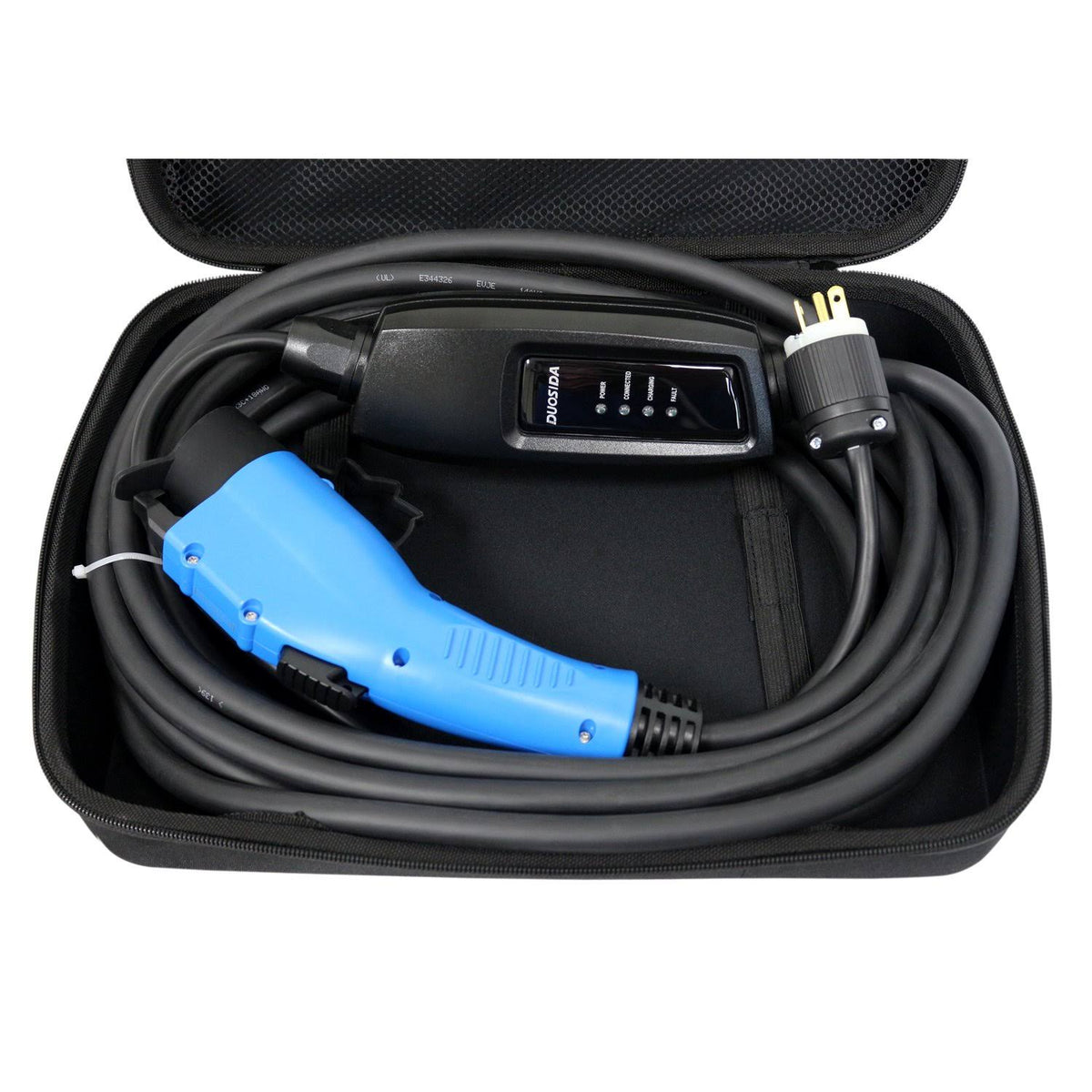 Blue 25 ft Level 2 EV Portable Car Charger with Storage Case F8549