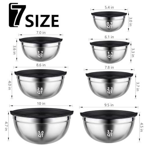 26 PCS Stainless Steel Nesting Black Mixing Bowls Set L87092