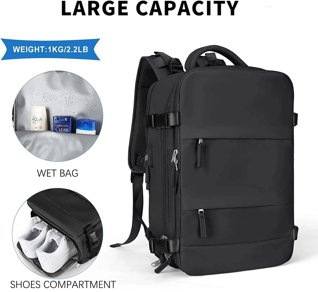 Large Waterproof Carry On Travel Backpack J950379