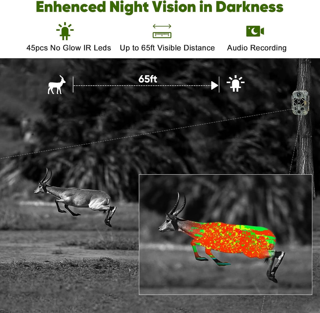 4K 32MP Trail Camera with Night Vision X578576